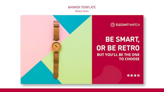 Free PSD be smart or be retro banner template