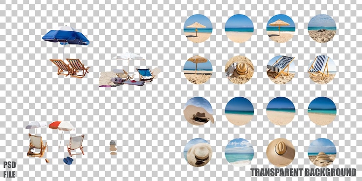 無料PSD 夏のビーチアクセサリーとリラックス要素