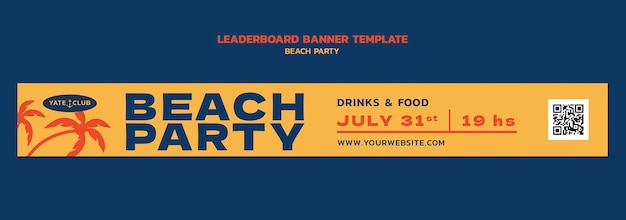 Free PSD beach party celebration template