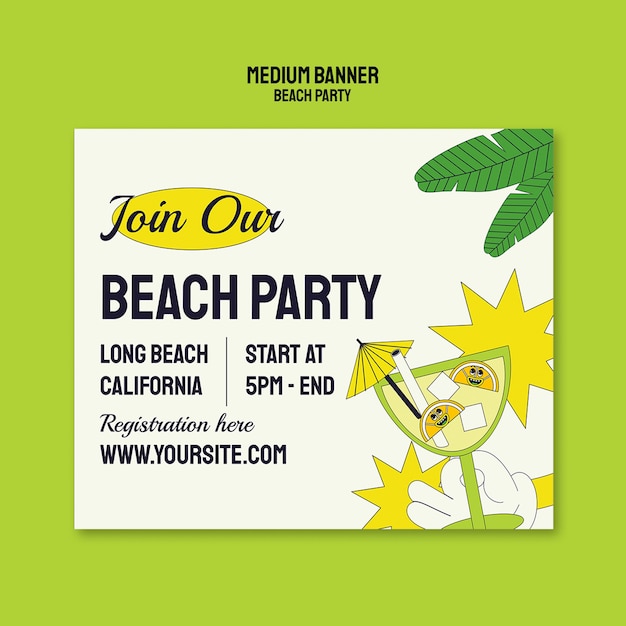 Beach party celebration template