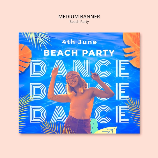 無料PSD beach party celebration template