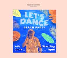 PSD gratuito beach party celebration template