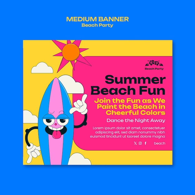 Free PSD beach party template design