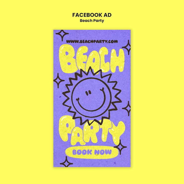 Free PSD beach party template design