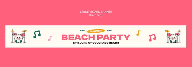 Free PSD beach party template design