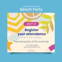 Free PSD beach party template design