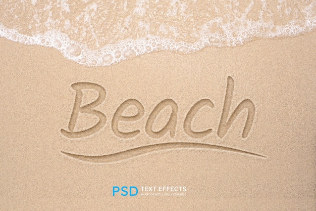 PSD gratuito effetto stile testo spiaggia