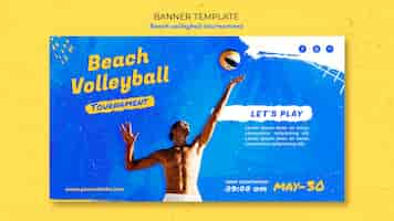 Free PSD beach volleyball concept banner template