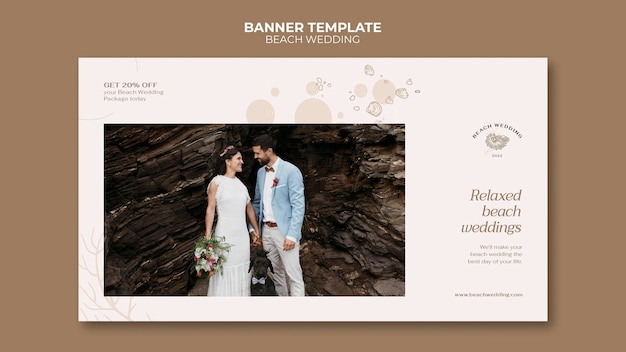 Free PSD beach wedding banner template