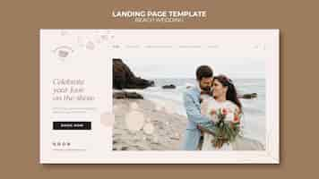 PSD gratuito modello web per matrimonio in spiaggia