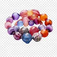 Free PSD beaded jewellery isolated on transparent background