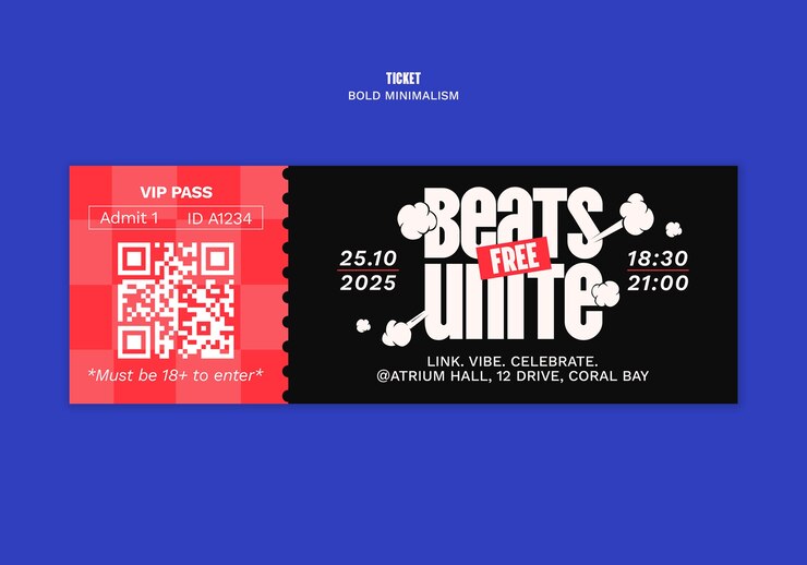 Free PSD beats unite vip pass event ticket