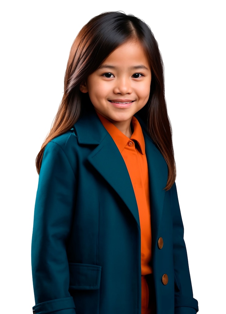 無料PSD 美しいアジアの子供がポーズをとっている