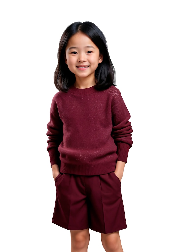 無料PSD 美しいアジアの子供がポーズをとっている