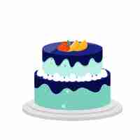 Free PSD beautiful blue cake isolated