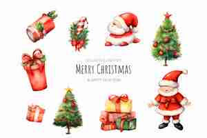 Free PSD beautiful collection of isolated christmas objects