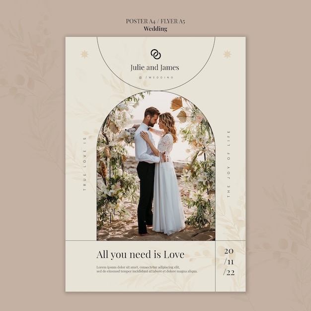 beautiful couple poster template