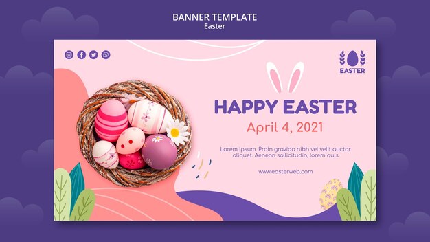 Beautiful easter day event banner template