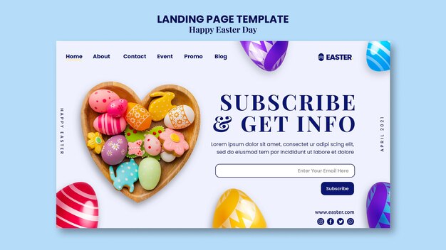 Free PSD beautiful easter day event landing page