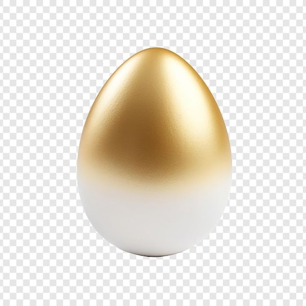 Бесплатный PSD Красивое яйцо с золотым рогом, изолированное на прозрачном фоне