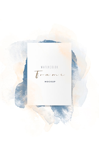 Free PSD beautiful frame with watercolor brushes