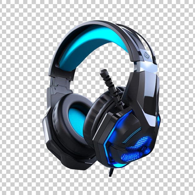 Free PSD beautiful gaming headphone isolated on transparent background