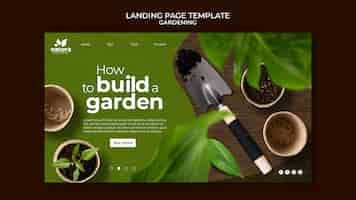 Free PSD beautiful  gardening template design