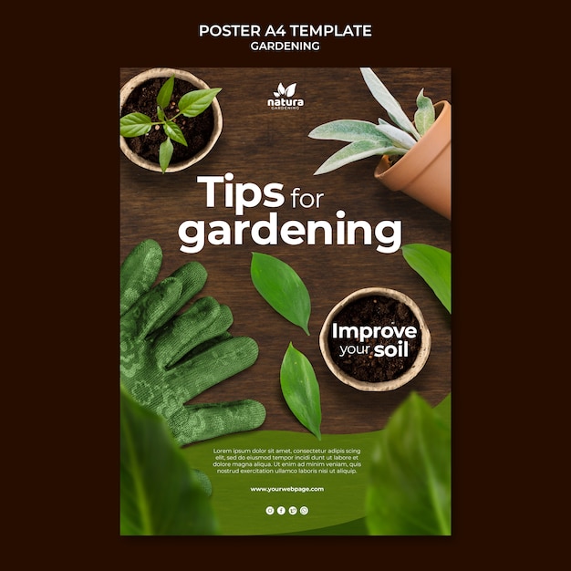 Free PSD beautiful  gardening template design