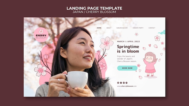 Bellissimo modello di landing page per il Giappone