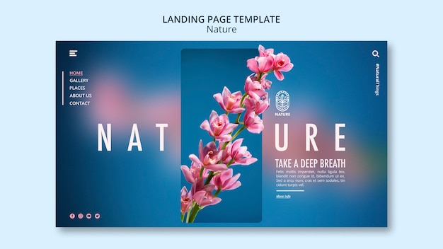 Beautiful nature landing page template