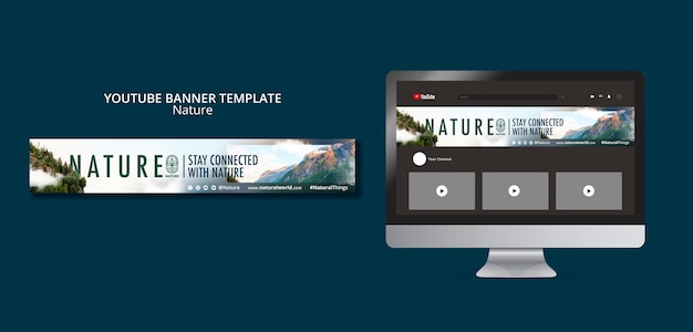 Free PSD beautiful nature youtube banner