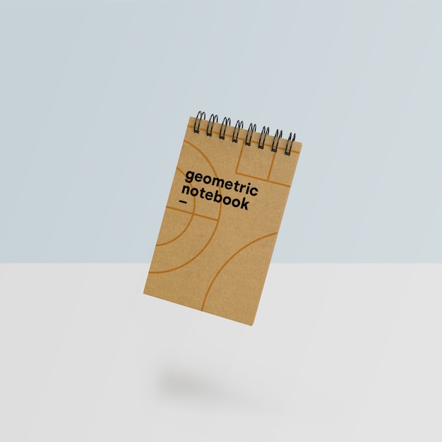 Beautiful notebook mockup in geometric style Psd