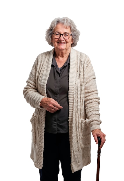 beautiful old woman posing