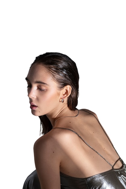 무료 PSD 아름다운 조각 여자 모델링