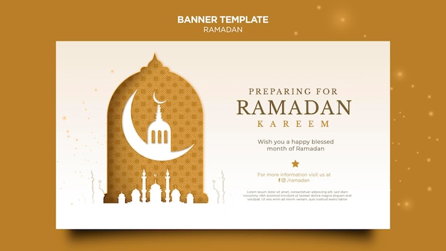 PSD gratuito bellissimo modello di banner di ramadan