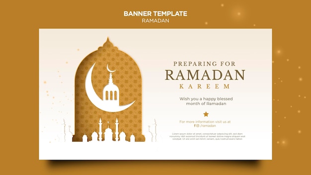 Free PSD beautiful ramadan banner template