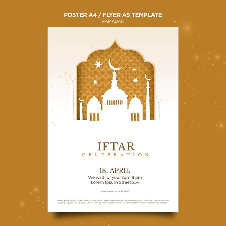 Free PSD beautiful ramadan poster template