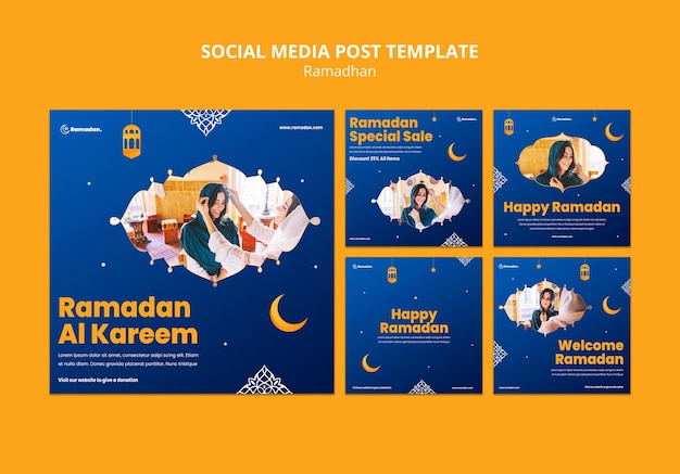 PSD gratuito bellissimi post sui social media del ramadan