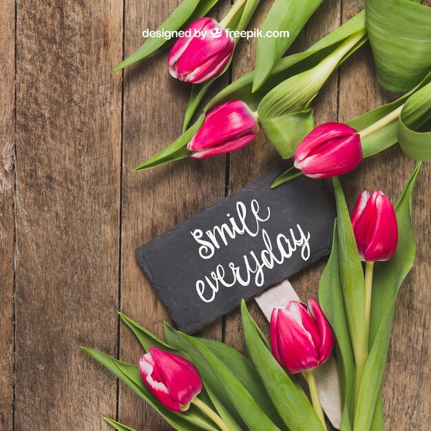 Beautiful roses and sign