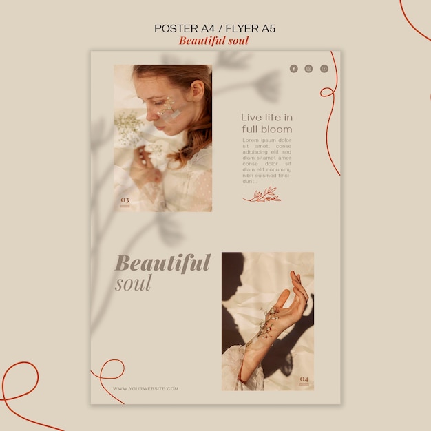 Free PSD beautiful soul ad flyer template