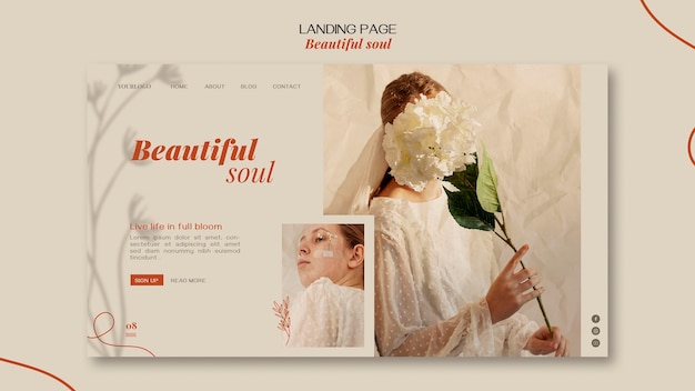 Free PSD beautiful soul ad landing page template