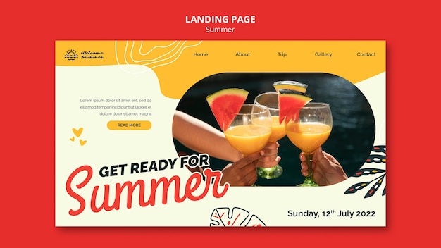 Beautiful summer template landing page