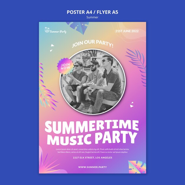 Beautiful summer template poster