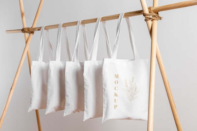 Beautiful textile tote bag mockup