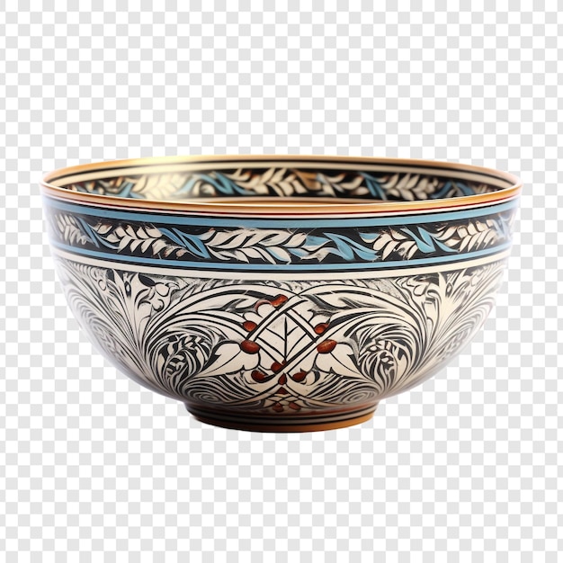 Free PSD beautiful thai handicraft bowl isolated on transparent background