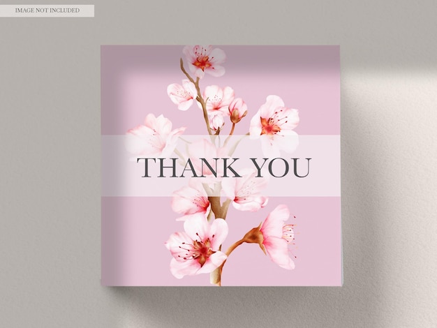 Free PSD beautiful wedding invitation card with sweet cherry blossom flower