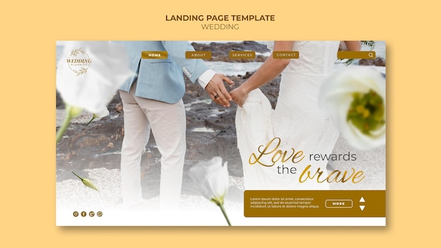 Beautiful wedding landing page template