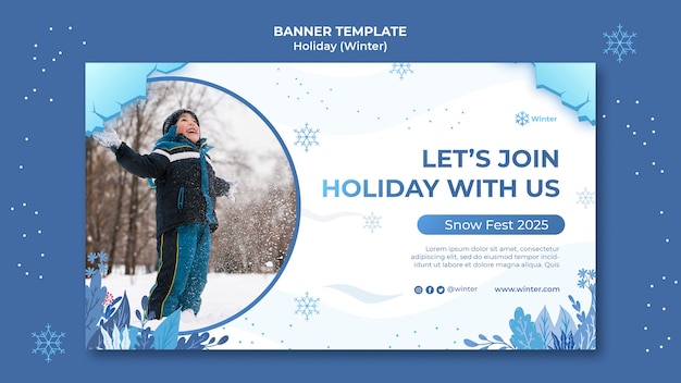 Beautiful winter holiday banner template