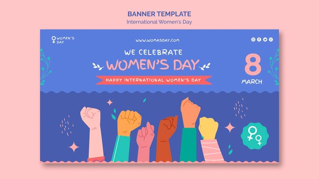 beautiful women's day banner template illustrated