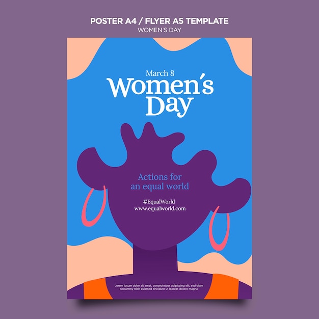 Beautiful women's day flyer template illustrated